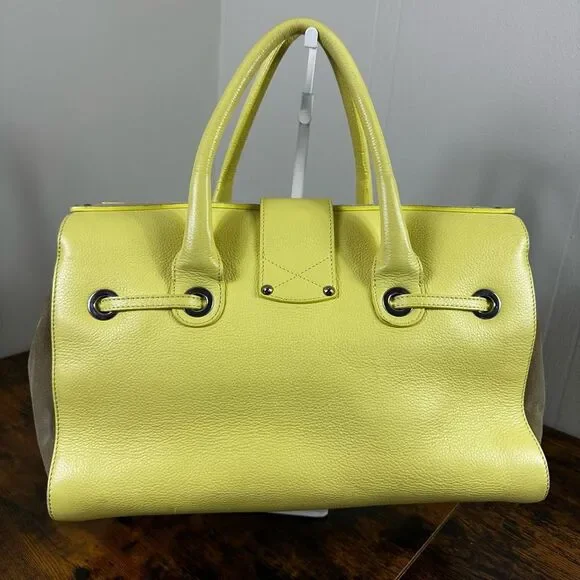 Jimmy Choo Rosalie Satchel 2-Way Bag‎ Suede Leather Beige Yellow